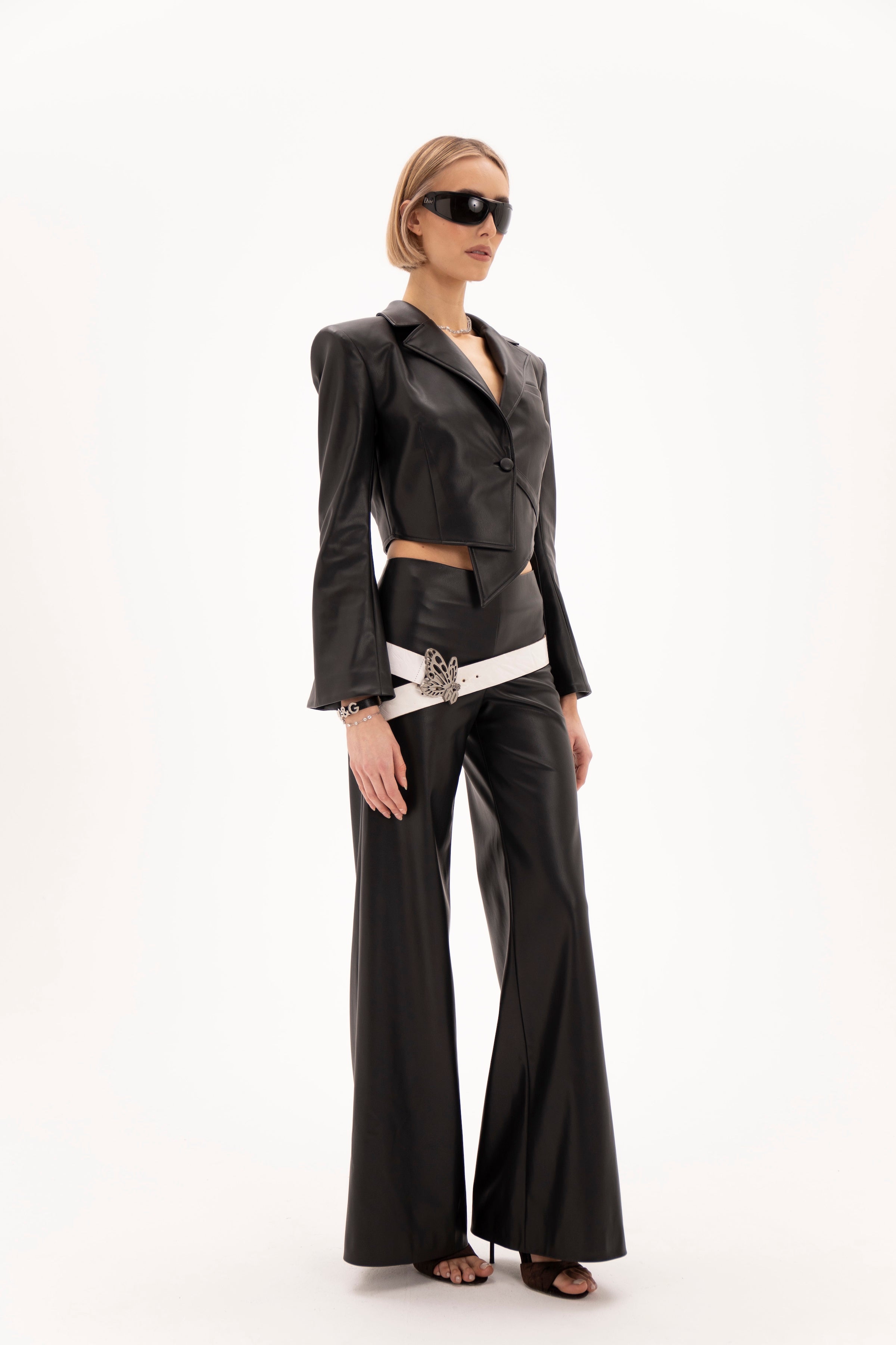 Open Cut Blazer Black