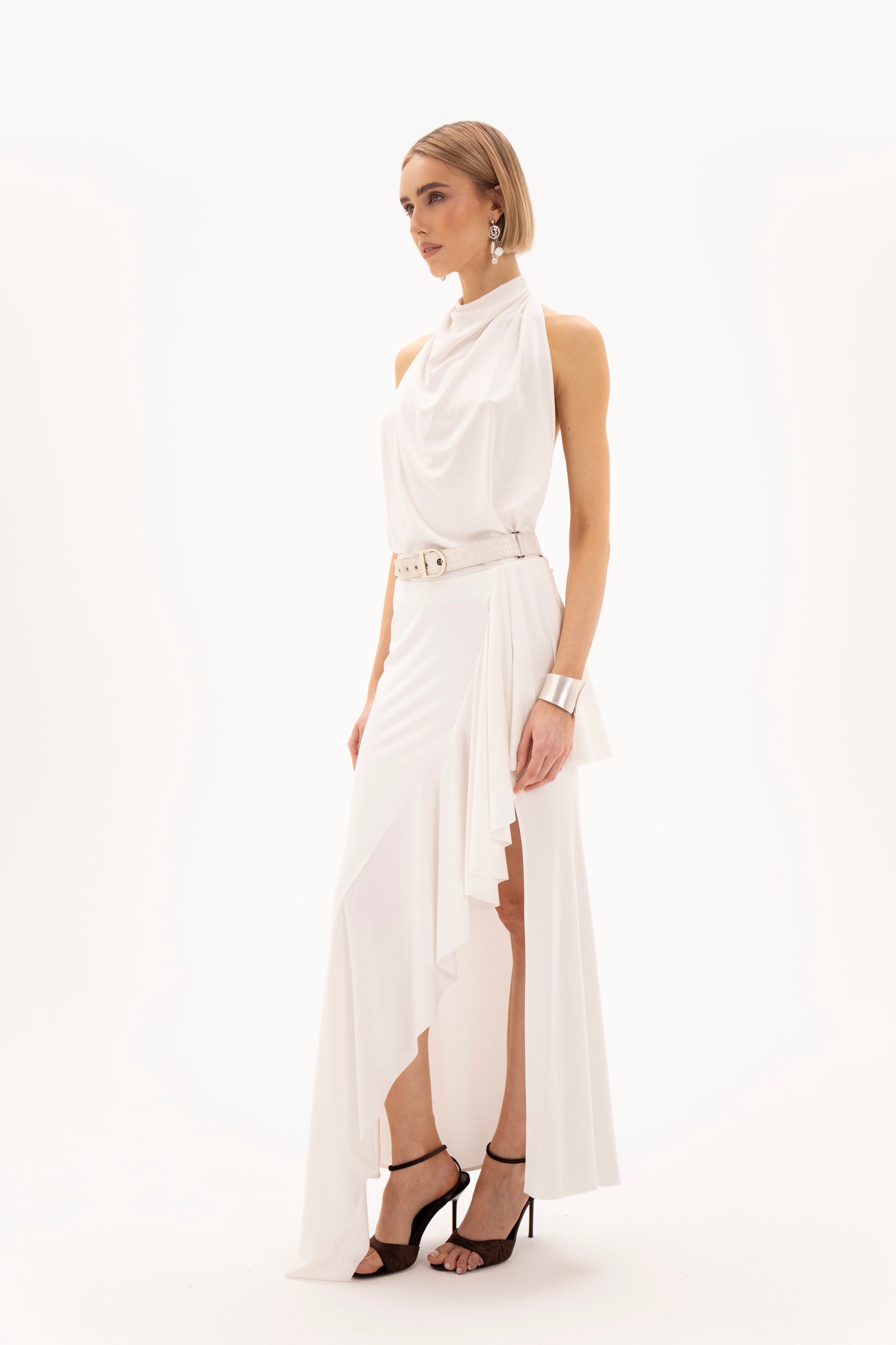 Open Back Hour Dress White
