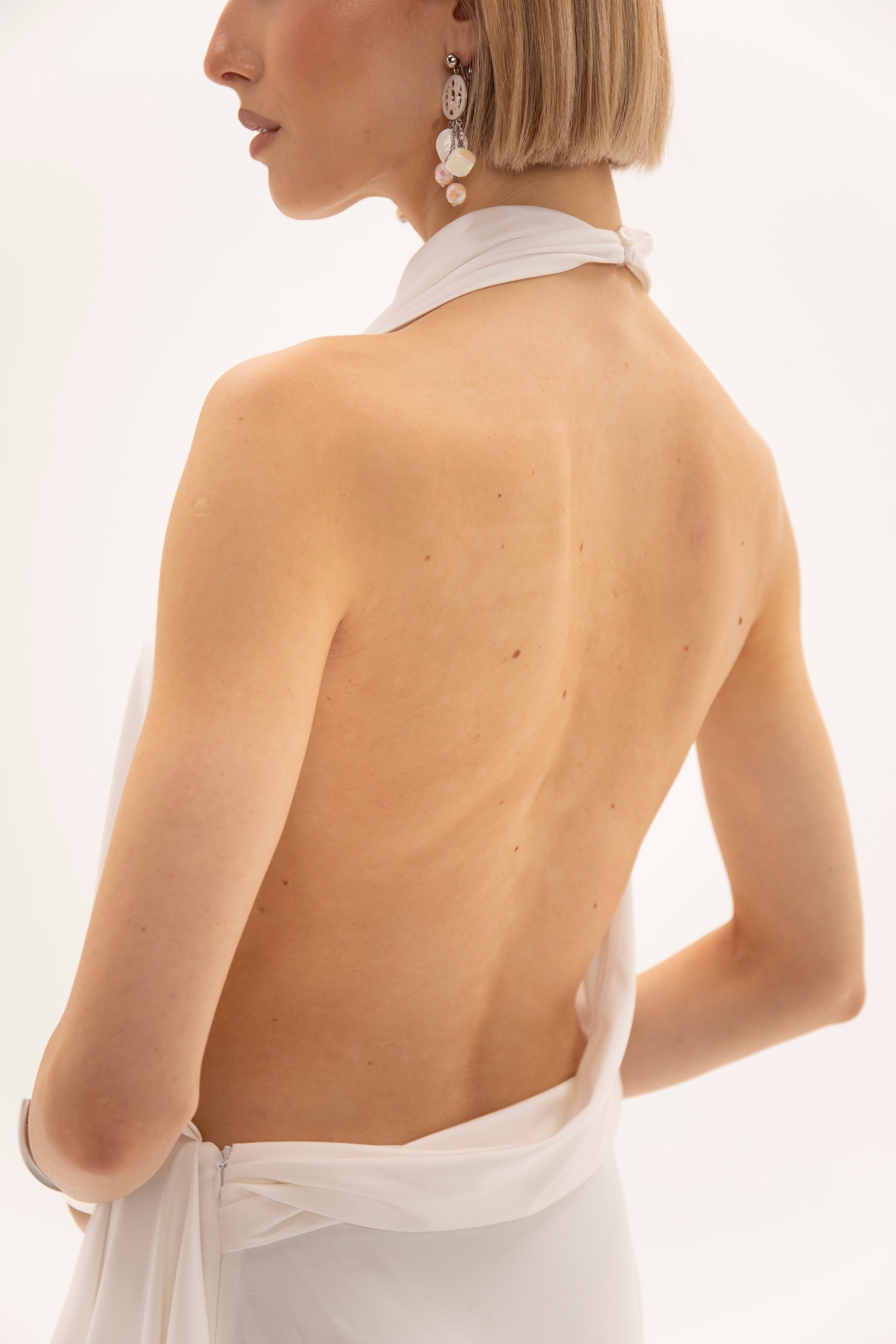 Open Back Hour Dress White