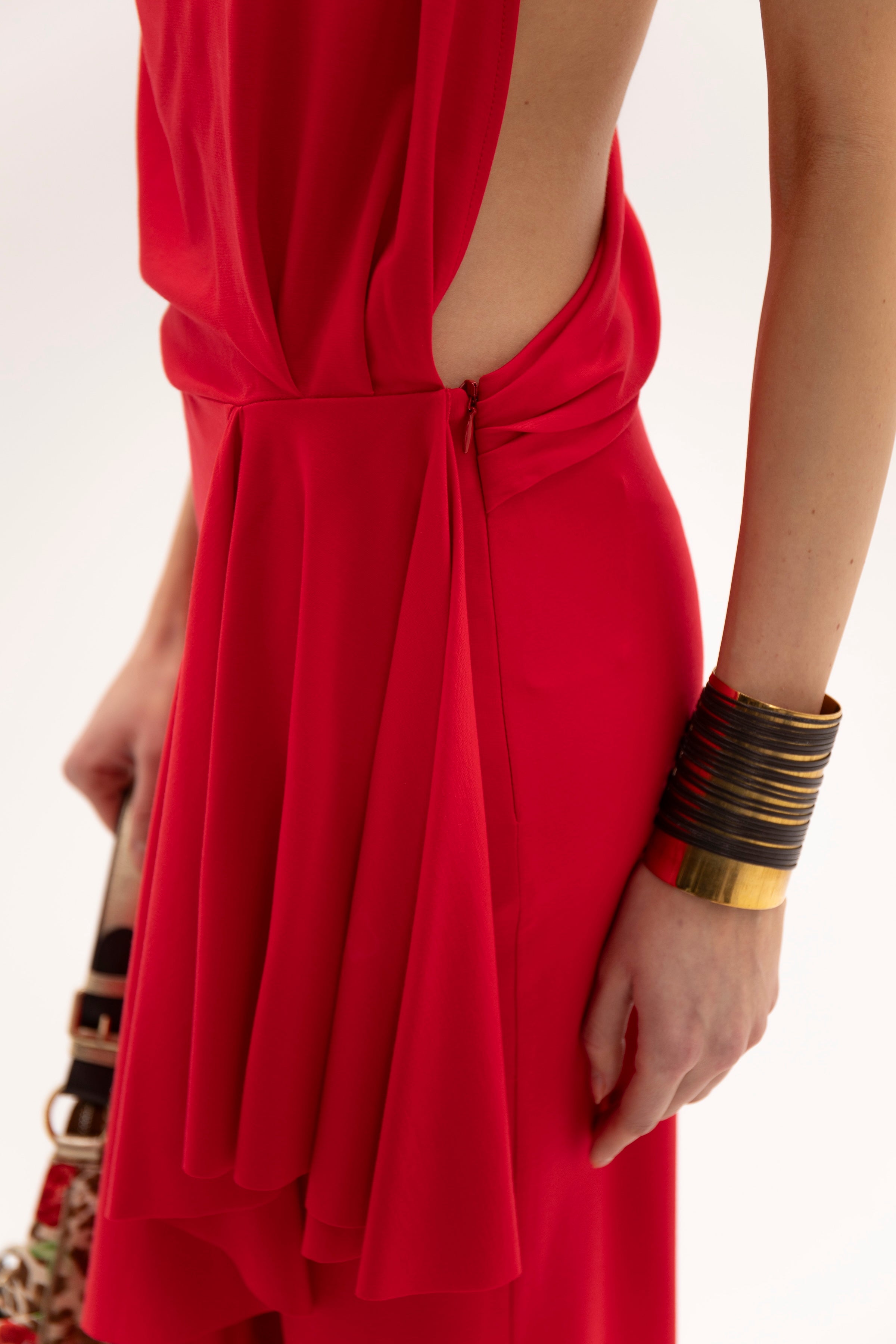 Open Back Hour Dress Red