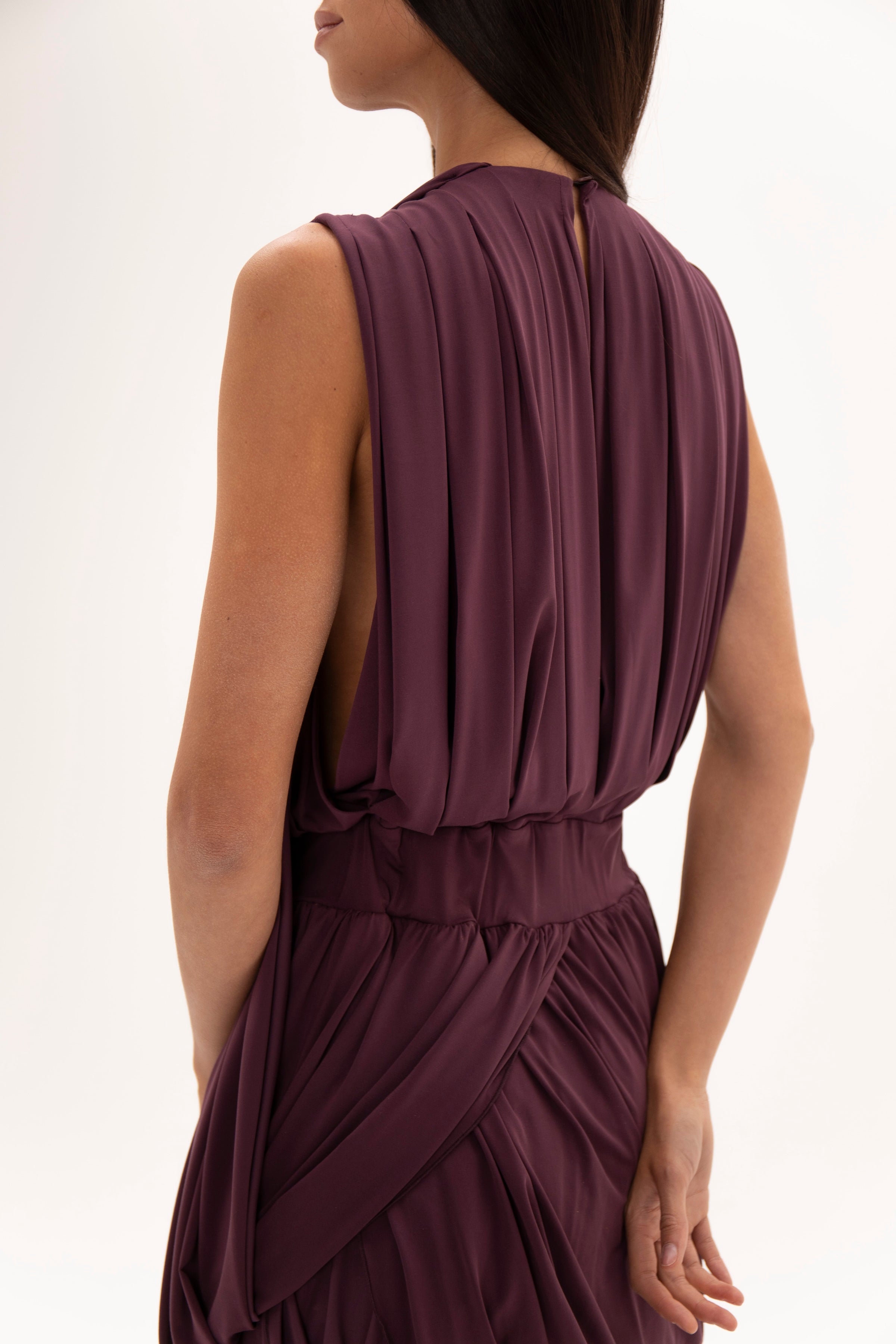 Gathered Hour Dress Plum