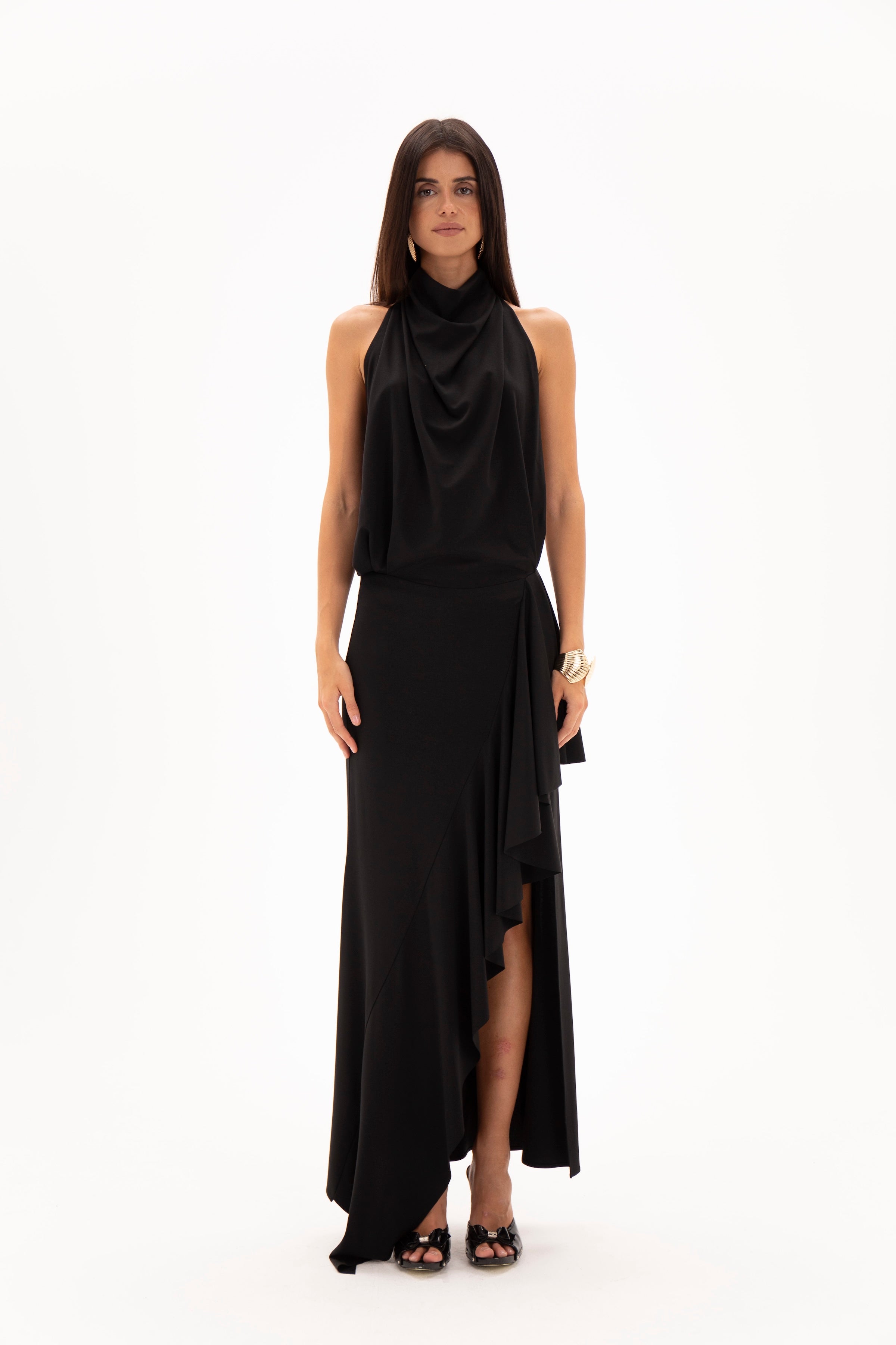 Open Back Hour Dress Black