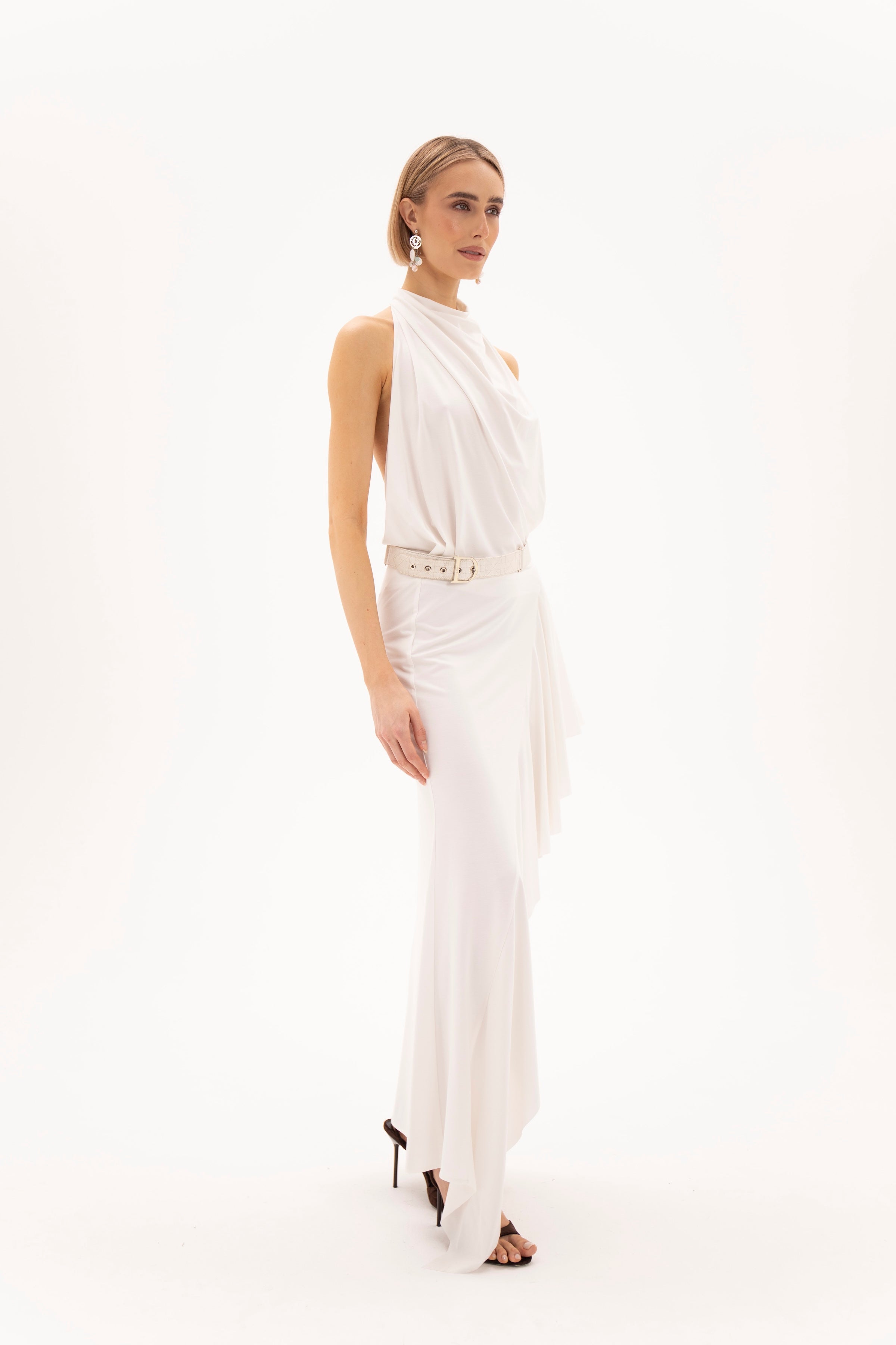 Open Back Hour Dress White