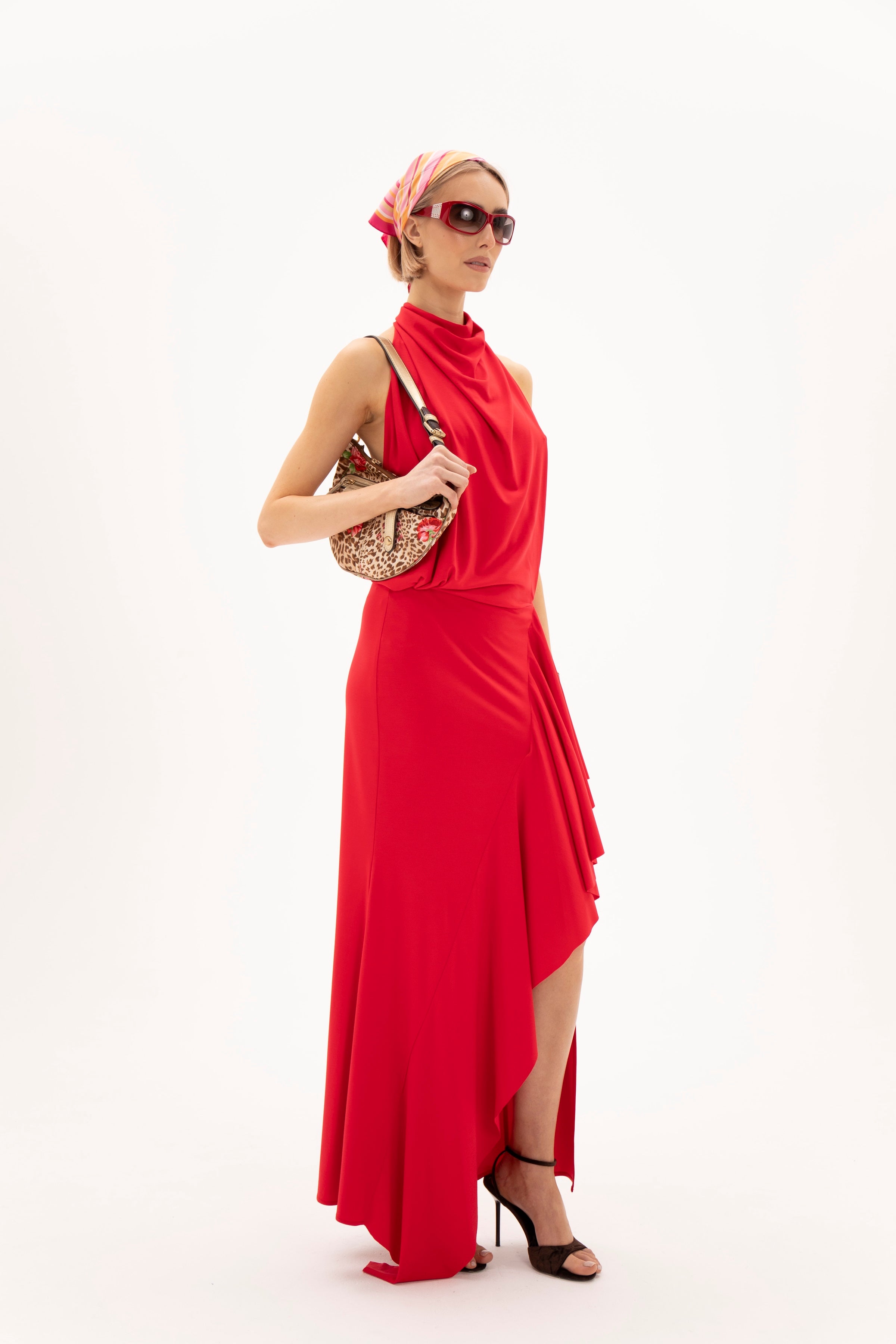 Open Back Hour Dress Red