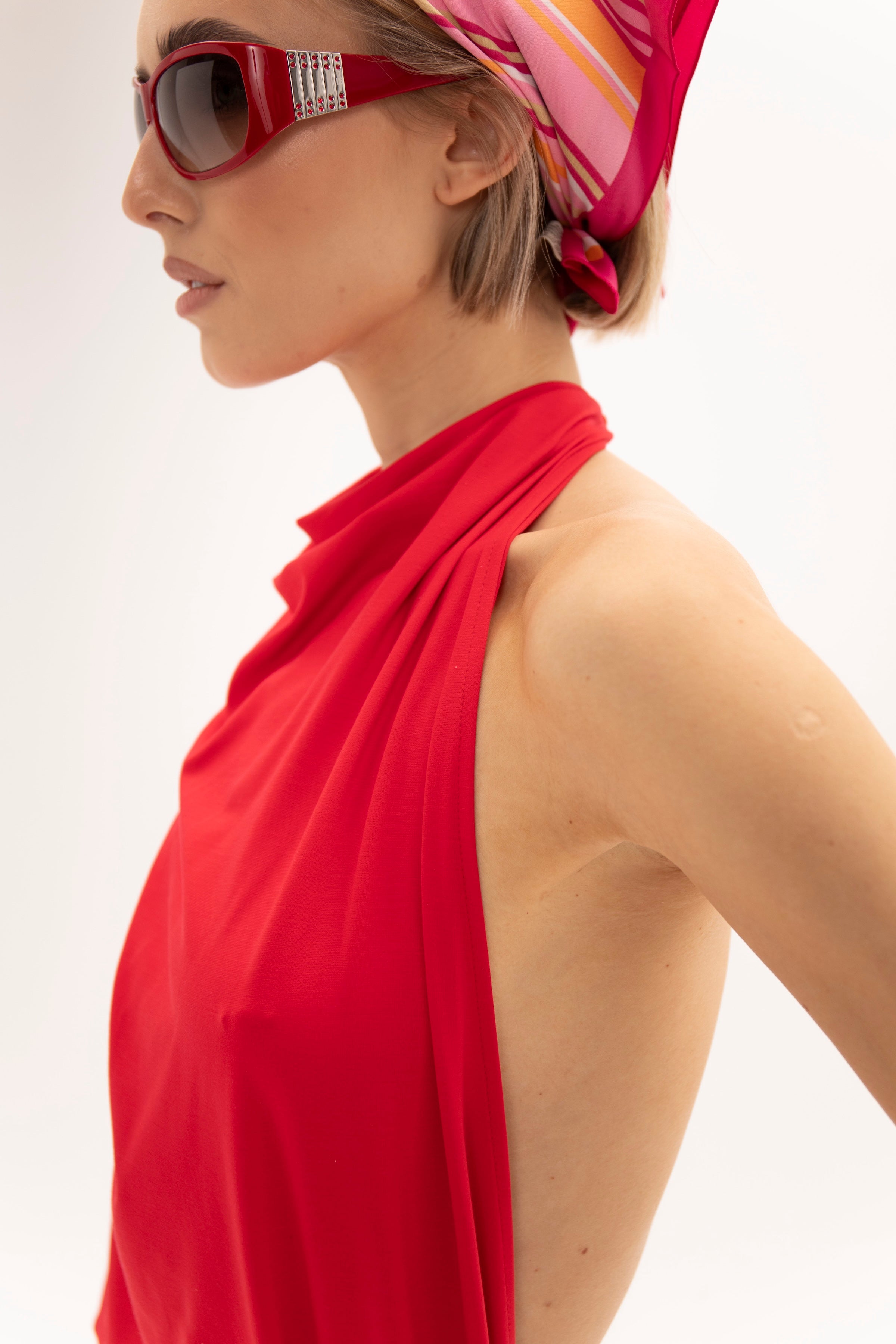 Open Back Hour Dress Red