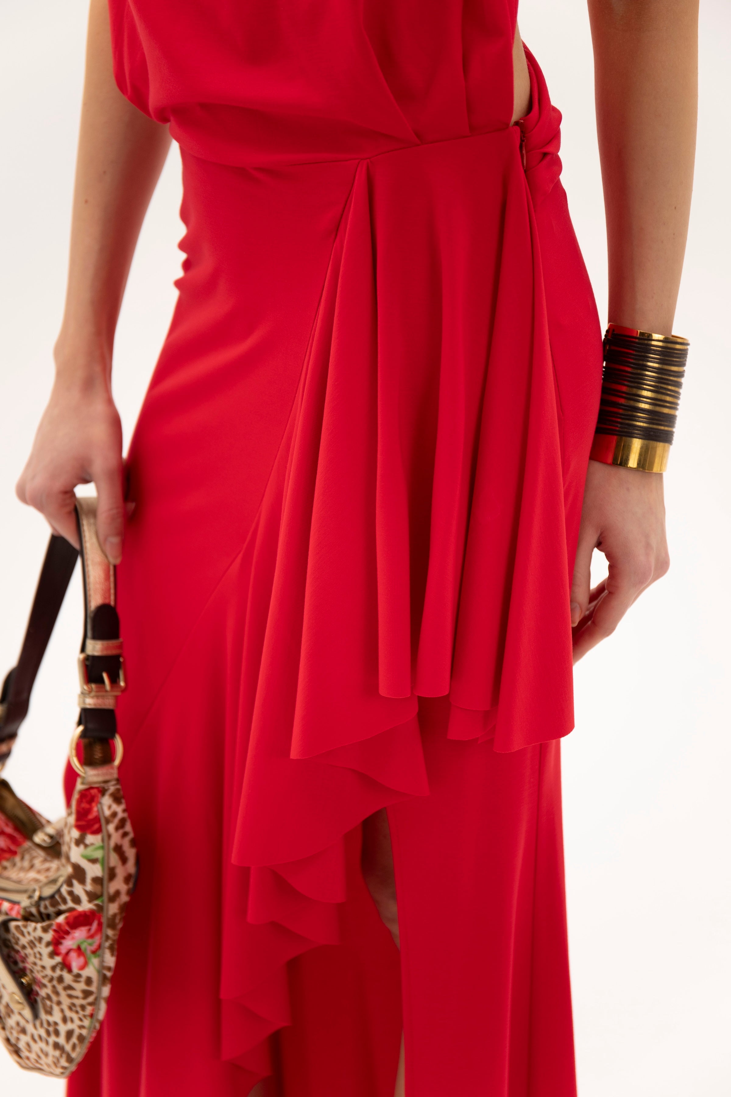 Open Back Hour Dress Red